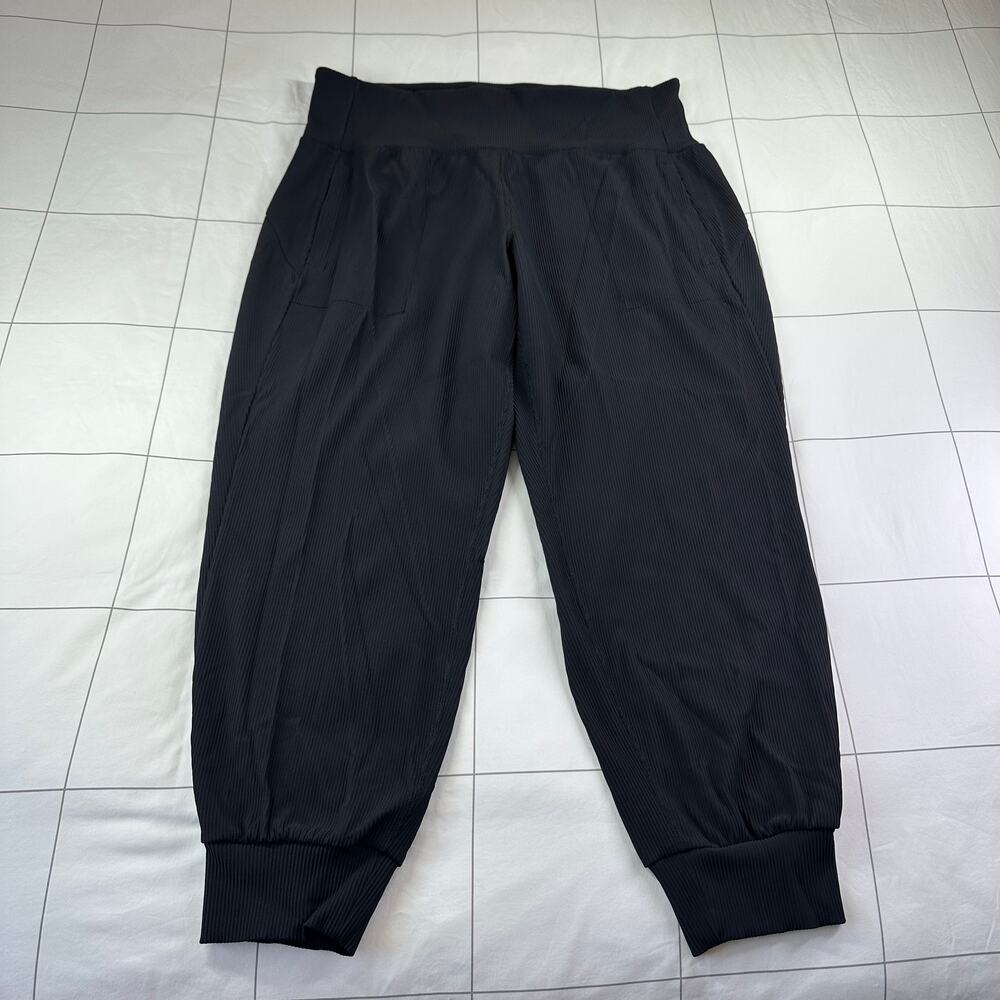 Athleta Black Ribbed High-Waist Jogger Pants - Picture 3 of 13